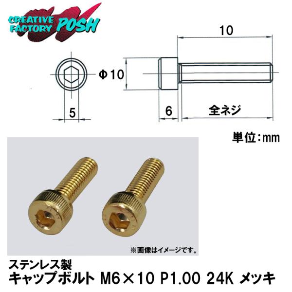 C.F.POSH ポッシュ 811640-010 ステンレス製 キャップボルト M6×10 P1.0...