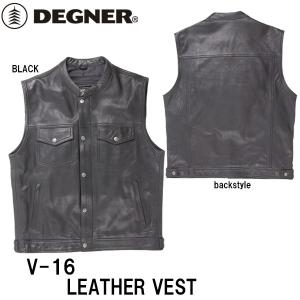 DEGNER（デグナー） バイク 本革 ベスト 自由度 男性 ブラック V-16