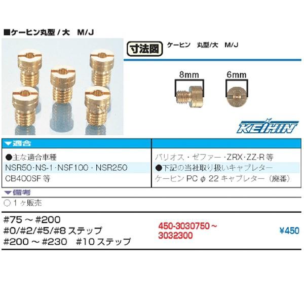 京浜 純正メインジェット  丸型 大 ケイヒン丸大 M/J ♯75〜200 刻印有