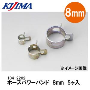 KIJIMA キジマ 104-2202 ホースパワーバンド 8mm スチール 3価クロメート 5ヶ入｜garager30