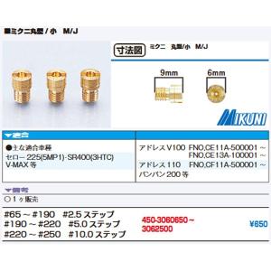 特大　丸型×2 ミクニ 純正メインジェット 丸型 大 M/J ♯60〜240 三国 VM18 TMR28