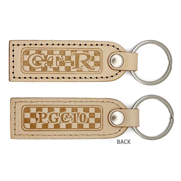 NISSAN スカイライン 2000GT-R PGC10 エンブレム 国産レザーキーホルダー ニッサ...