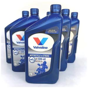 在庫有ります　宅配便発送　Valvoline バルボリン　4ストローク モーターサイクルオイル 10W-40 SL　1QT（946ml） お買得6本セット｜garageshop-eg