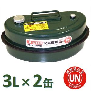 ガレージ・ゼロ ガソリン携行缶 横型 3L GZKK10×2缶 緑