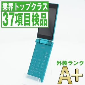 7日間返品OK SIMフリー 501SH AQUOS ケータイ ターコイズ 中古 本体 ほぼ新品 ガラケー ソフトバンク あすつく 501shta9mtm｜garakei