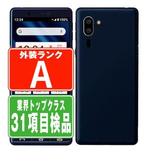 A001SH シンプルスマホ5 ネイビーブルー SoftBank SIMフリー 中古 スマホ 本体 美品 7日間返品OK あすつく a001shbl8mtm