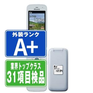 F-01M らくらくホン ホワイト SIMフリー 中古 ガラケー 本体 ほぼ新品 ドコモ 7日間返品OK あすつく f01mw9mtm｜garakei