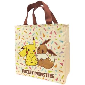 ポケモン キャラクター 天ファスナー付き スクエア 保冷バッグ ピカチュウとイーブイ ポケットモンスター ランチバッグ