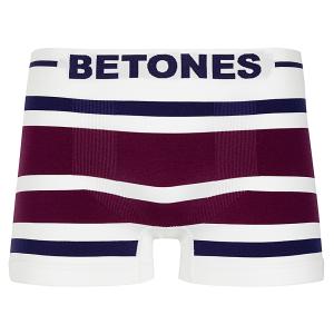 BETONES / ビトーンズ AKER NAVY/BORDEAUX(32242) ボーダー ブラウン メンズ ボクサーパンツ アンダーウェア フリーサイズ プレゼント｜garakuta-ga