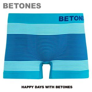 BETONES / ビトーンズ NEON3 GREENNｘNAVY ボーダー グリーン ネイビー メンズ ボクサーパンツ アンダーウェア フリーサイズ プレゼント｜garakuta-ga