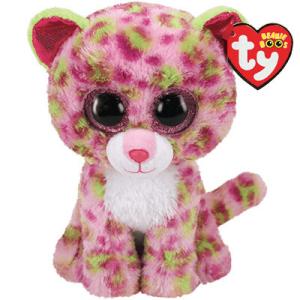 ビーニーブーズ ty レイニー (L) ヒョウ ピンク カラフル ぬいぐるみ Beanie Boo'...