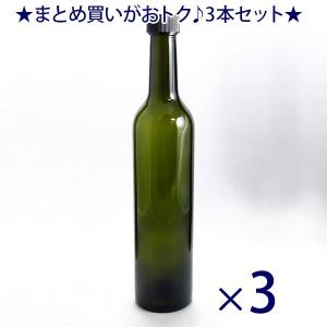 ガラス瓶 酒瓶 清酒1800-GLSET（一升瓶）グリーンセット 1800ml 3本組
