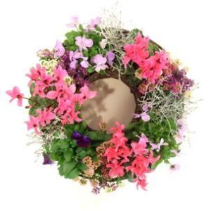 冬〜春 のリース リース よせうえ 寄せ植え 冬の寄植え の寄せ植え