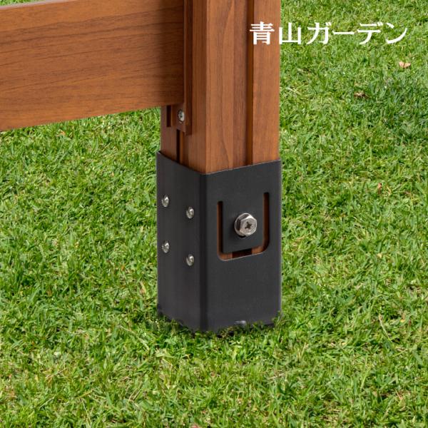 ラティス フェンス 専用 金具 地面 土 埋込 DIY タカショー / ホームEX 柱固定金具 地中...