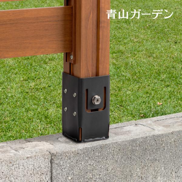 ラティス フェンス 専用 金具 地面 土 埋込 DIY タカショー / ホームEX 柱固定金具 ブロ...