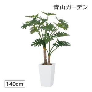 人工観葉植物 造花 業務用 施設 オフィス 店舗 装飾 フェイク グリーン リアル 飾り タカショー / セローム 2本立 1.4m /大型｜garden