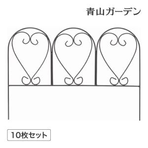 花壇 仕切り 囲い フェンス ガーデンエッジ ガーデニング タカショー / フラワー花壇フェンス ハート 10枚組 /小型｜garden