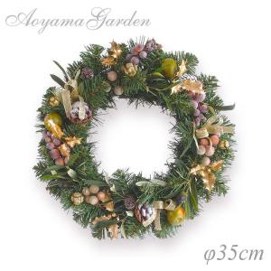 クリスマスリース 造花/グリーンリース(オリーブ)φ35cm...