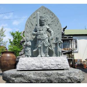 不動明王 不動三尊 像 青御影石 彫刻 石仏 ...の詳細画像1