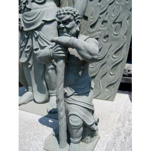 不動明王 不動三尊 像 青御影石 彫刻 石仏 ...の詳細画像4