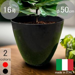 イタリア製 プランター ミラノ 50cm H75cm 16号相当 茶色 スクエア