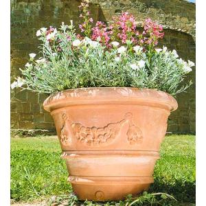 イタリア製テラコッタプランター フェストナート・トスカーノ90 Classico Toscano Cod.19 4158 素焼き 植木鉢