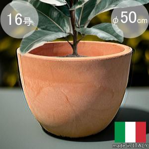 イタリア製 プランター ミラノ 50cm H75cm 16号相当 茶色 スクエア