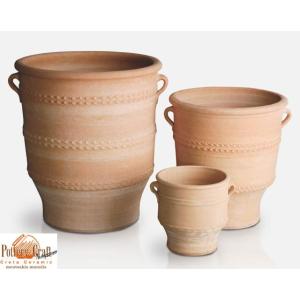 ギリシャ製テラコッタプランター Glastra グラストラb Crete 直径50cm 高さ55cm In Crete クレタ島シリーズ 植木鉢 素焼き 素焼き Greece Glastra Gr Cc 5b G Gr Cc 5b ガーデンアート増樹yahoo 店