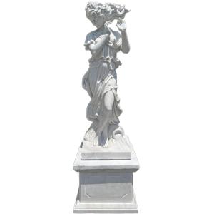 天然大理石彫刻 三美神 H183cm 台座付き ギリシャ神話 ローマ神話 石像