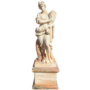 天然大理石彫刻 三美神 H183cm 台座付き ギリシャ神話 ローマ神話 石像