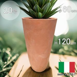 イタリア製　木製プランター イタリア製 プランター ミラノ 50cm H75cm 16号相当 茶色 スクエア
