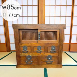 送料無料 日本製 高級 けやき タンス W85c...の商品画像