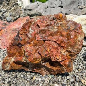 紅加茂石 水石 磨き 景石 鑑賞石 赤石 台付き 飾り石 パワーストーン