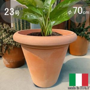 イタリア製 プランター ミラノ 50cm H75cm 16号相当 茶色 スクエア