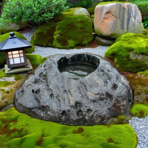 手水鉢 水鉢 たまり石 天然石 庭石 つくばい...の詳細画像2