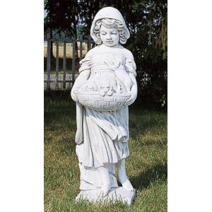 ◇自社配送限定◇　デコールガーデン　イタリア製　大理石『花かご少女』　マリア像 ◇自社配送限定◇ デコールガーデン イタリア製 大理石『花かご少女