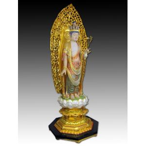 木彫り彫刻 仏像 十一面観音菩薩 立像 截金彩...の詳細画像5