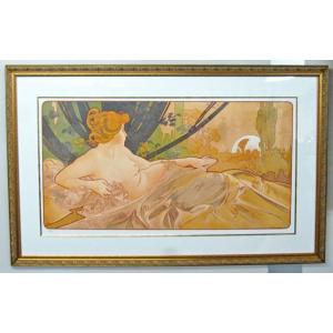 アルフォンス・ミュシャ　「曙」 限定16/300　アール・デコ アールヌーボー チェコスロバキア 絵画 リトグラフ