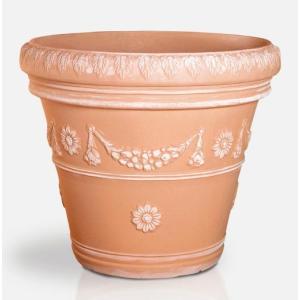 イタリア製テラコッタプランター ハイキューブ40 （幅40cm 高さ64cm