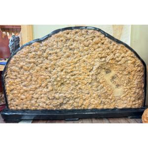 大自然が作り出した唯一無二の神秘な石　鍾乳石衝立【3】 自然の芸術！天然石 景石 鑑賞石 飾り石 台付き 希少 スタラクタイト stalactite 自然石 鍾乳洞 銘石