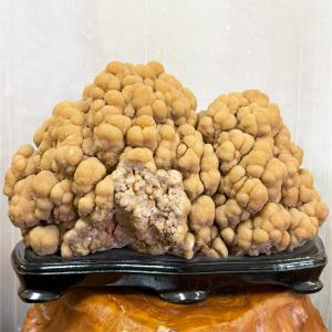大自然が作り出した唯一無二の神秘な石 鍾乳石 【22】 高さ約27cm 盆石 stalactite 飾り石 台付き 景石 磨き 鑑賞石 希少 天然石 スタラクタイト 自然石 鍾乳洞