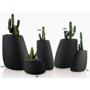スペイン製デザイナーズプランター ストーン 100 （高さ100cm） VN-55010A 植木鉢 樹脂製 屋外 屋内 オブジェ 軽量 おしゃれ 大型 観葉植物 プラスチック