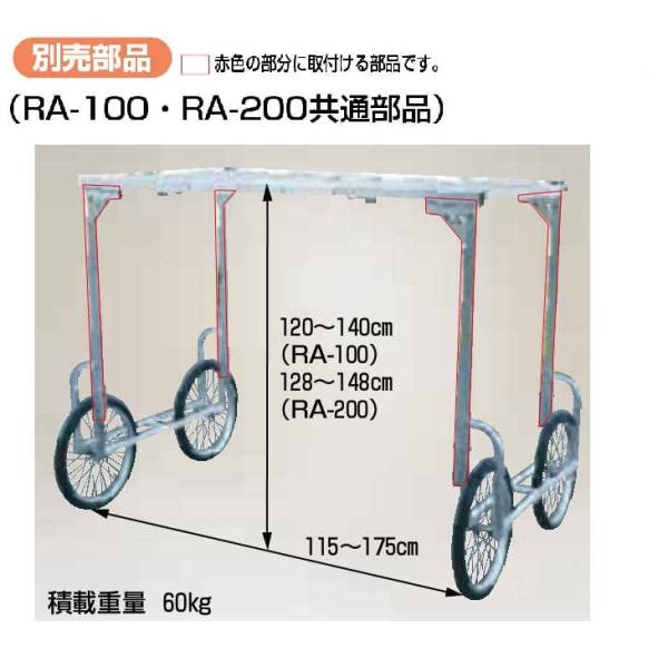 楽太郎オプション 収穫台車 RA-100 RA-200共通部品　高床部品 RA-H1480 〜別売部...