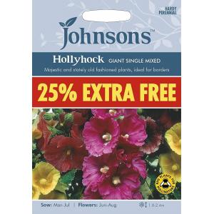 Johnsons Seeds Hollyhock Giant Single Mixed ホリホック ジャイアント シングル ミックス 25% EXTRA FREE ジョンソンズシード
