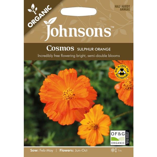 【種子】Johnsons Seeds ORGANIC Cosmos SULPHUR ORANGE オ...