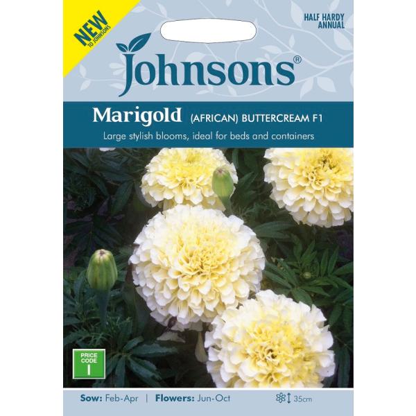 【種子】Johnsons Seeds Marigold (African) Buttercream ...