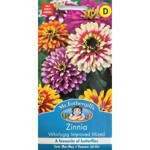 【種子】Mr.Fothergill's Seeds Zinnia Whirlygig Improved Mixed ジニア ウィリーギグインプローブミックス ミスター・フォザーギルズシード｜gardeningivy