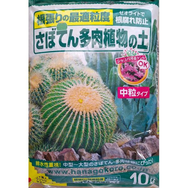 【培養土】 花ごころ さぼてん多肉植物の土 中粒タイプ 10L