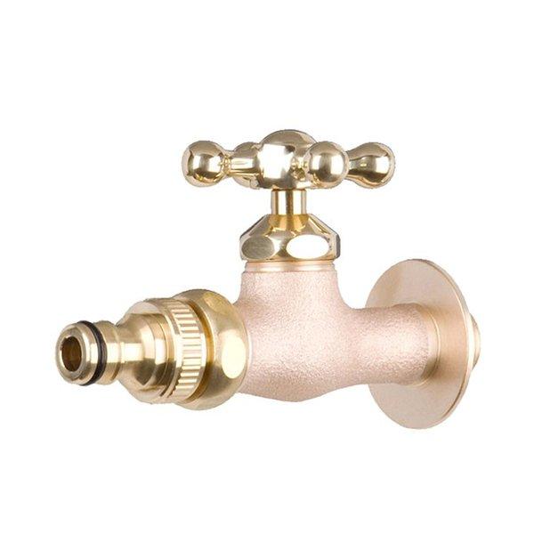 ホース接続用蛇口 補助蛇口 十字ハンドル 真鍮色「GM3-F-205」（F-501蛇口側アクセサリー...