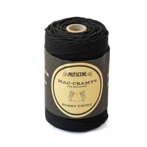 NUTSCENE ナッツシーン マクラメ糸 約2.2mm ブラック 全長約75m リサイクルコットン100％ MAC-CRAMY HOBBYTWIN